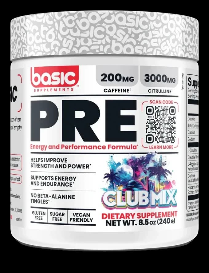 Basic Supplements pre-workout tub