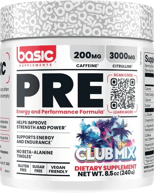 Basic Supplements pre-workout tub