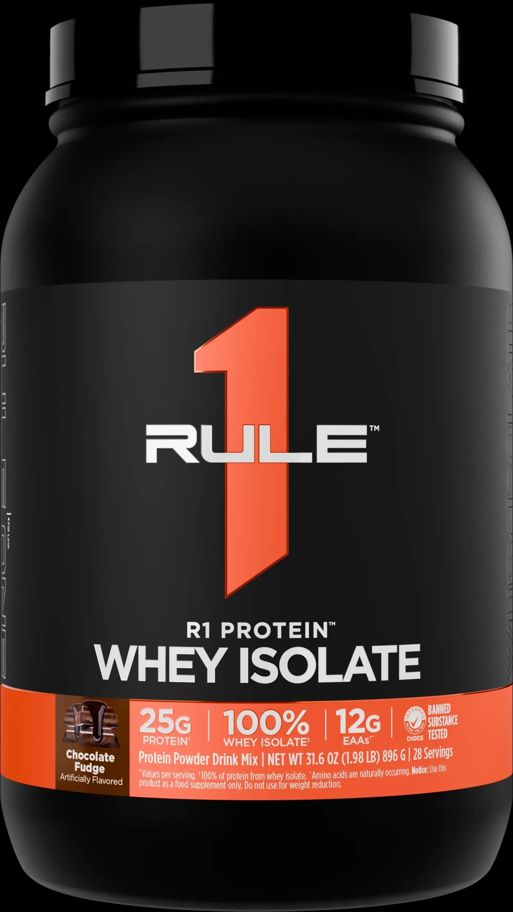Rule 1 whey protein isolate tub
