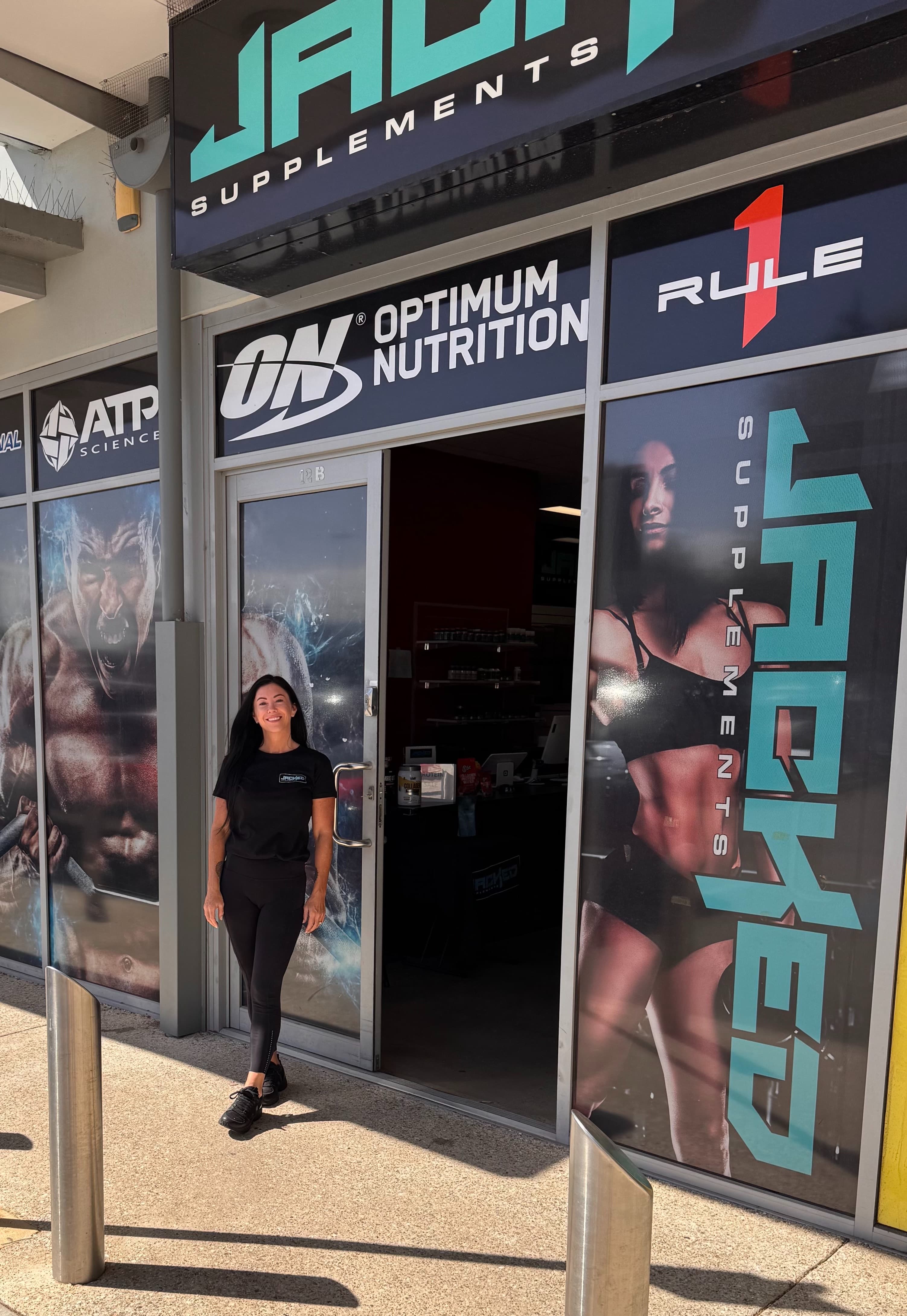 Mel, who owns Jacked Supplements, outside the Port Kennedy store