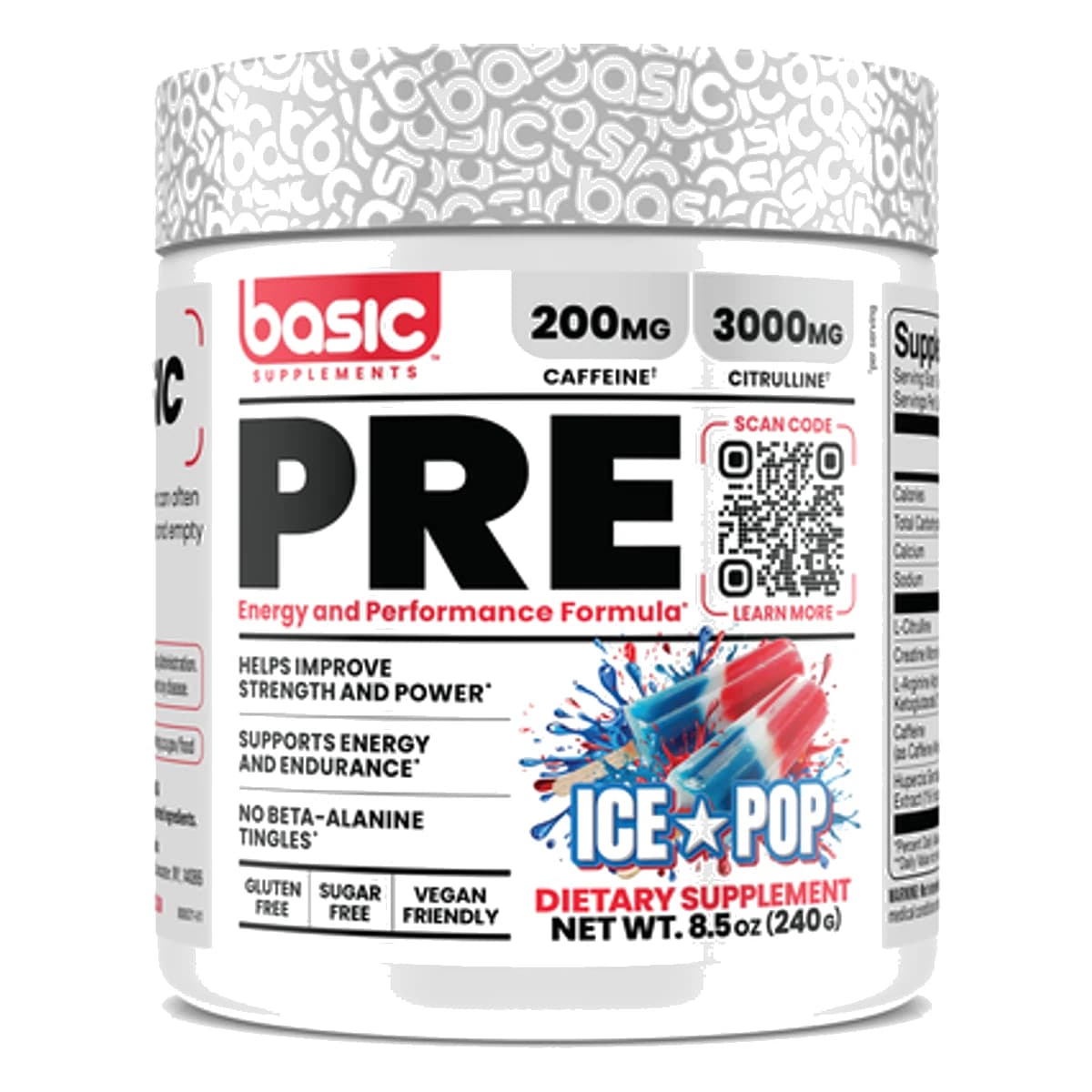 Basic Supplements Pre-Workout Ice Pop