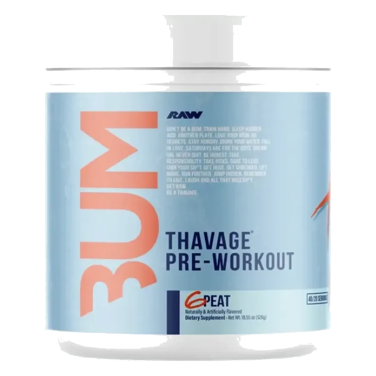 BUM THAVAGE PRE WORKOUT 6 Peat