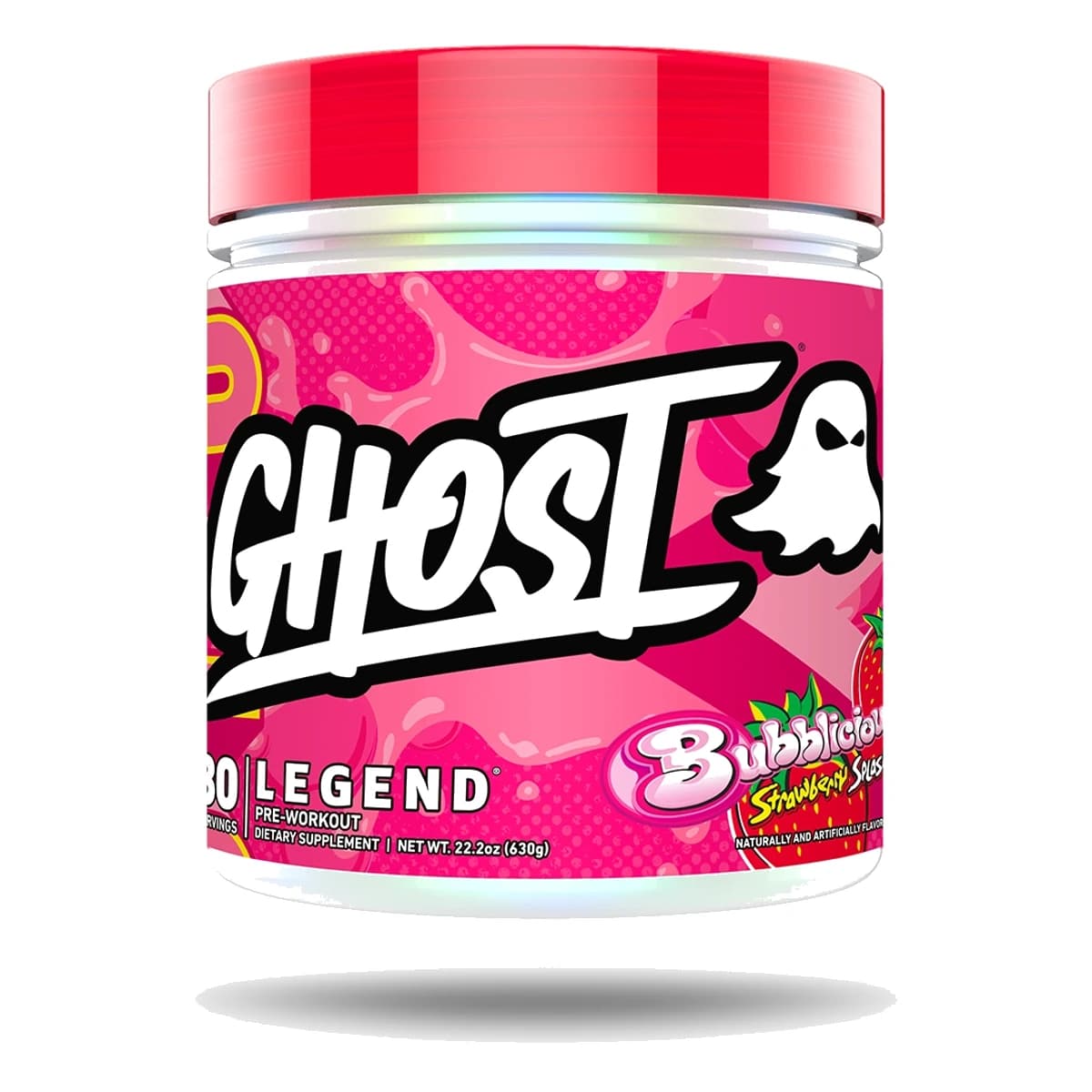 Ghost Legend Bubblicious strawberry splash 630g 30 serves