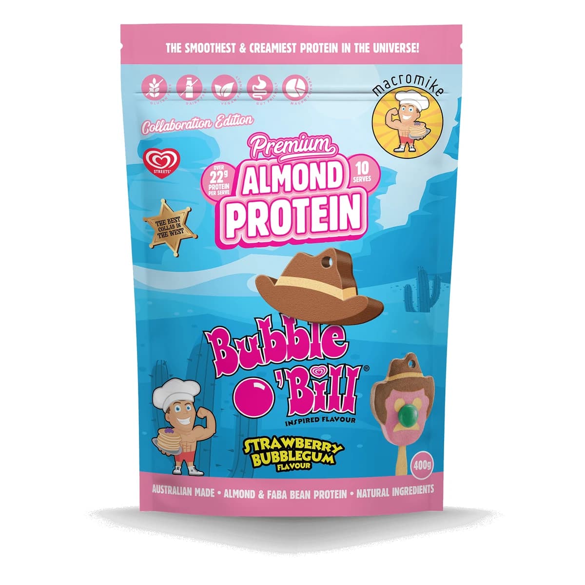 Macro Mike Almond Protein Bubble O'Bill 400g 10 Serves