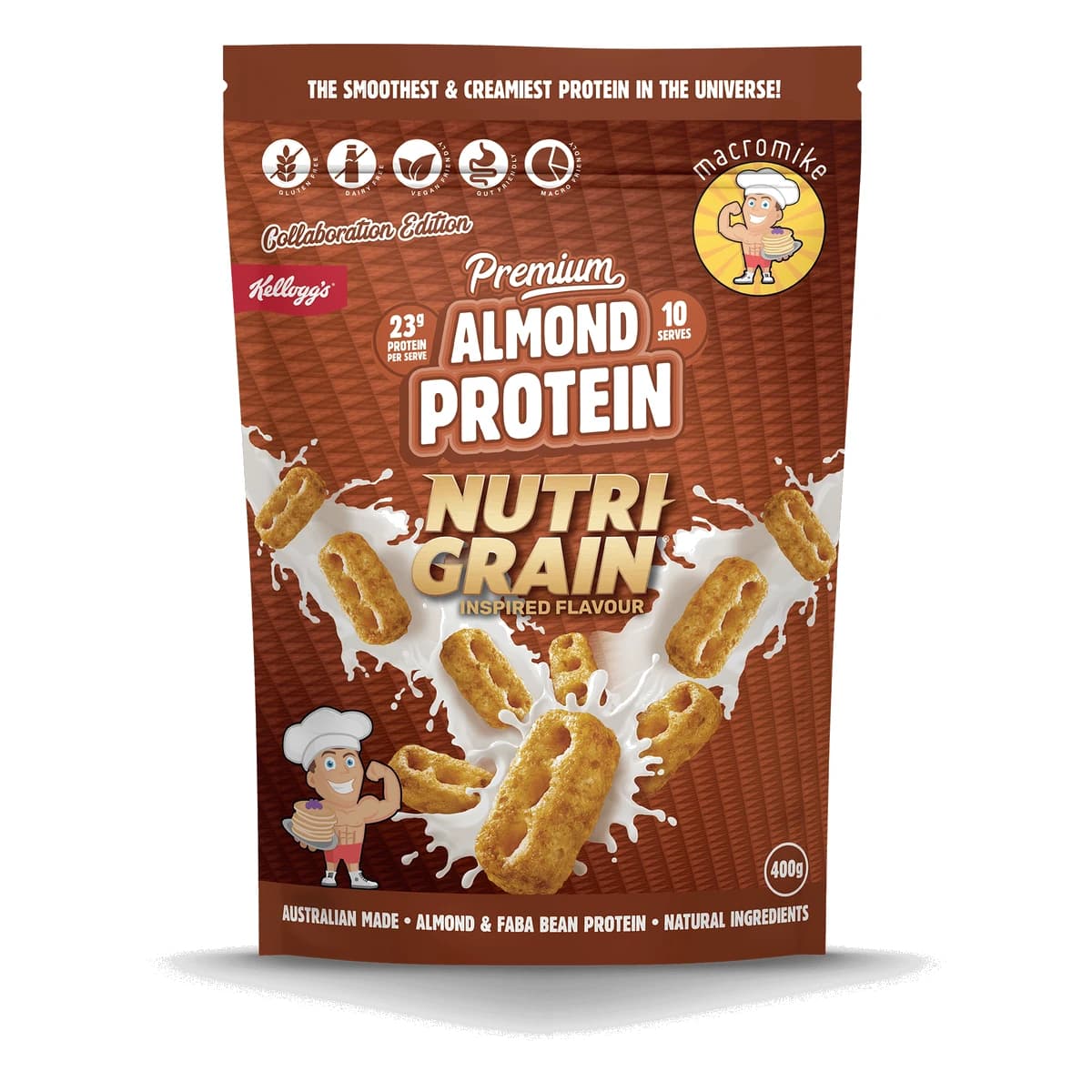 Macro Mike Almond Protein Nutri Grain 400g 10 Serves