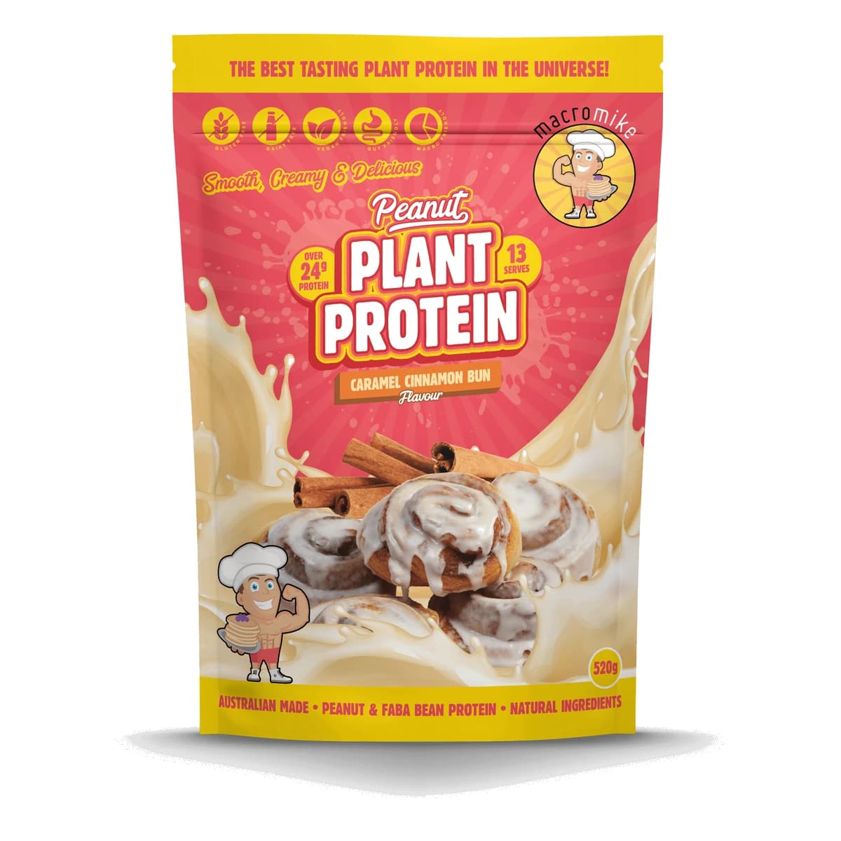 Macro Mike Peanut Plant Protein Caramel Cinnamon Bun 520g