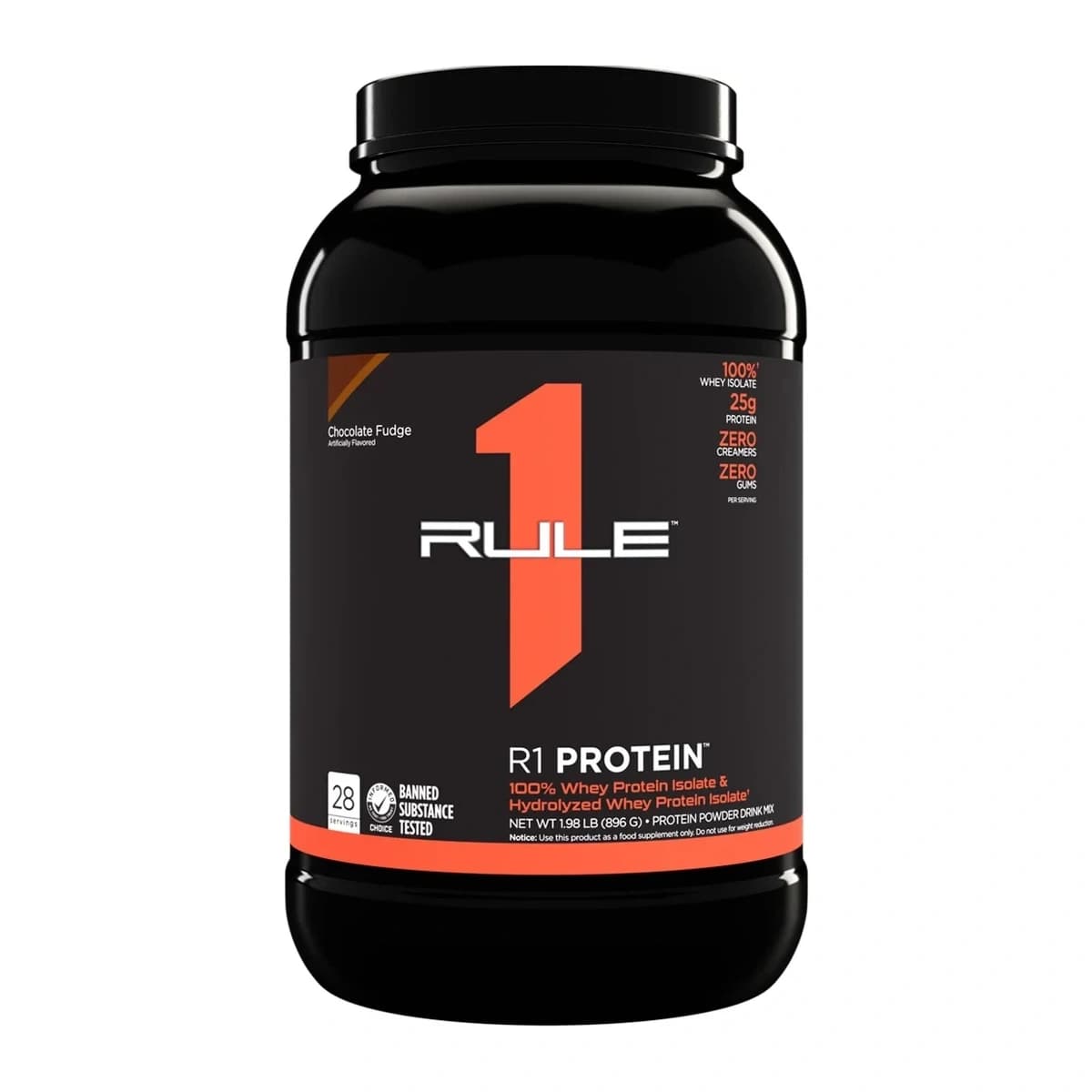 Rule1 Protein Whey Isolate, Chocolate Fudge