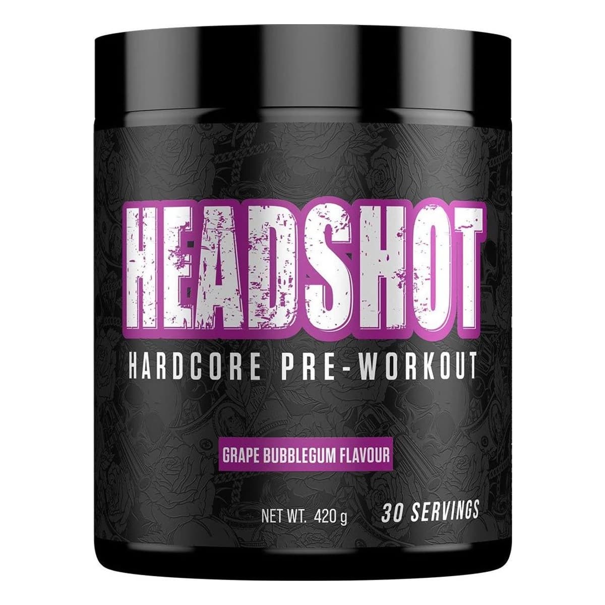 Headshot Hardcore Pre-workout Grape Bubblegum 420g 30 Serves