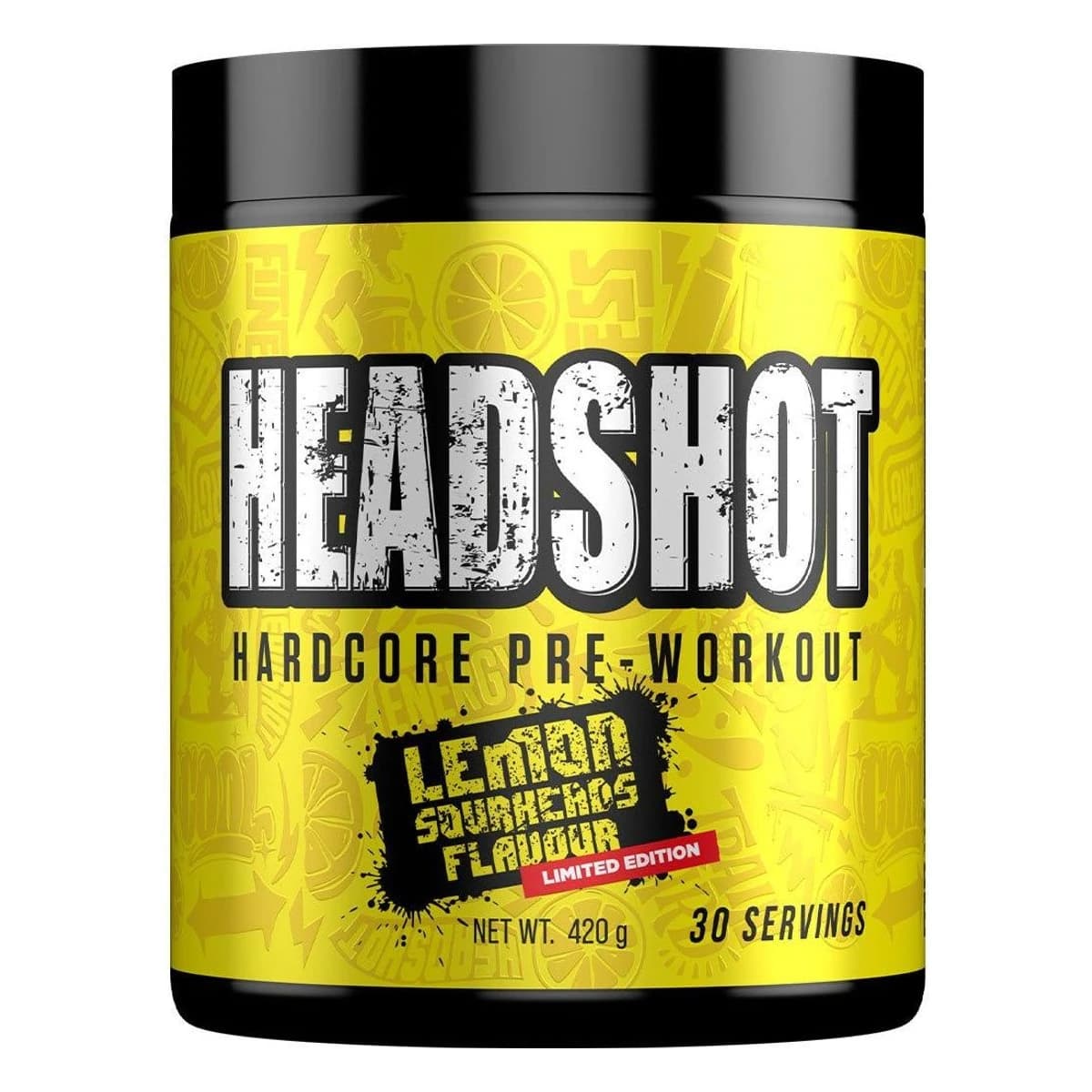 Headshot Hardcore Pre-workout - Lemon Sourheads 420g 30 Serves