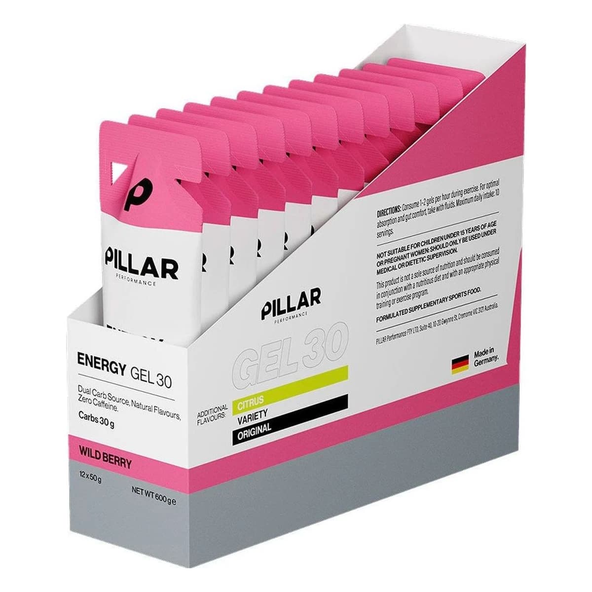 Pillar Energy Gel Wild Berry Box 12 x 50g