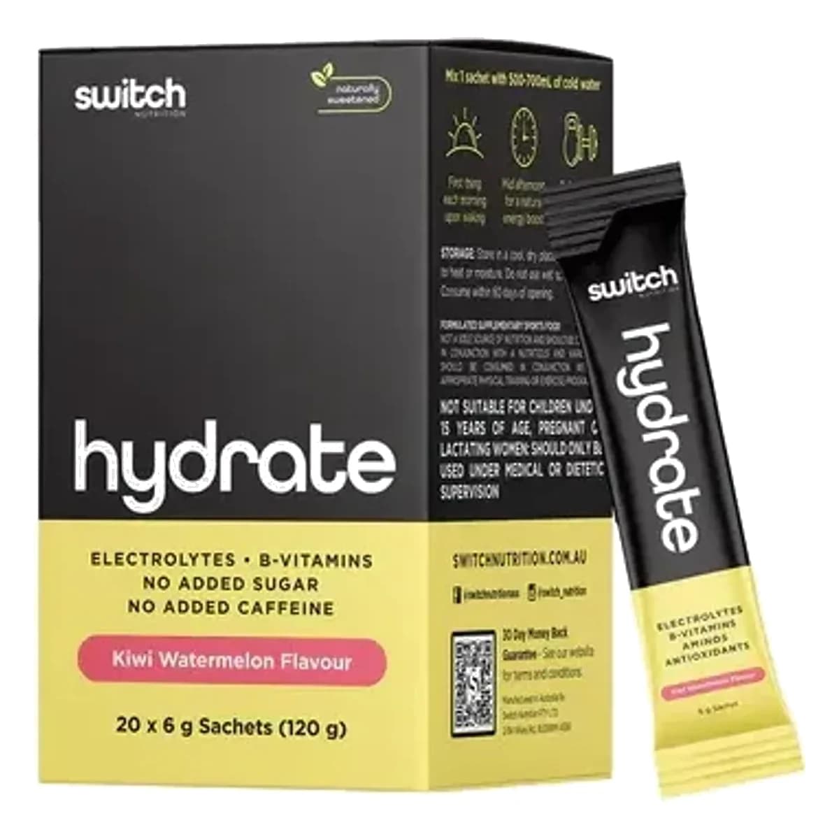 Switch Nutrtion Hydrate Kiwi Watermelon 20 sachet Box