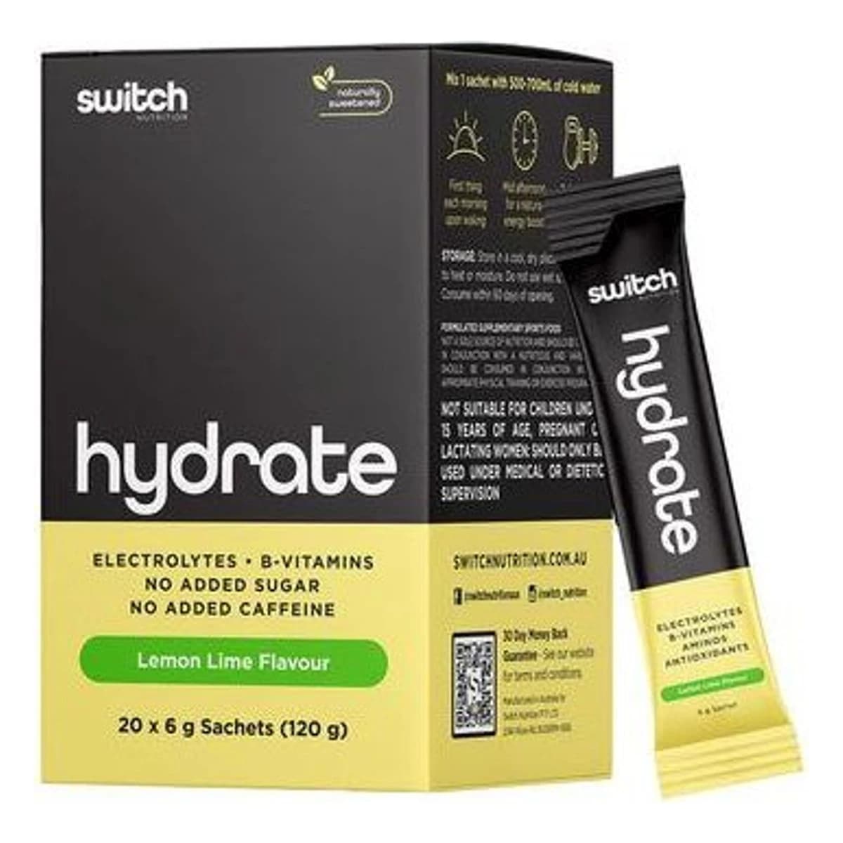 Switch Hydrate Lemon lime 20 sachet Box
