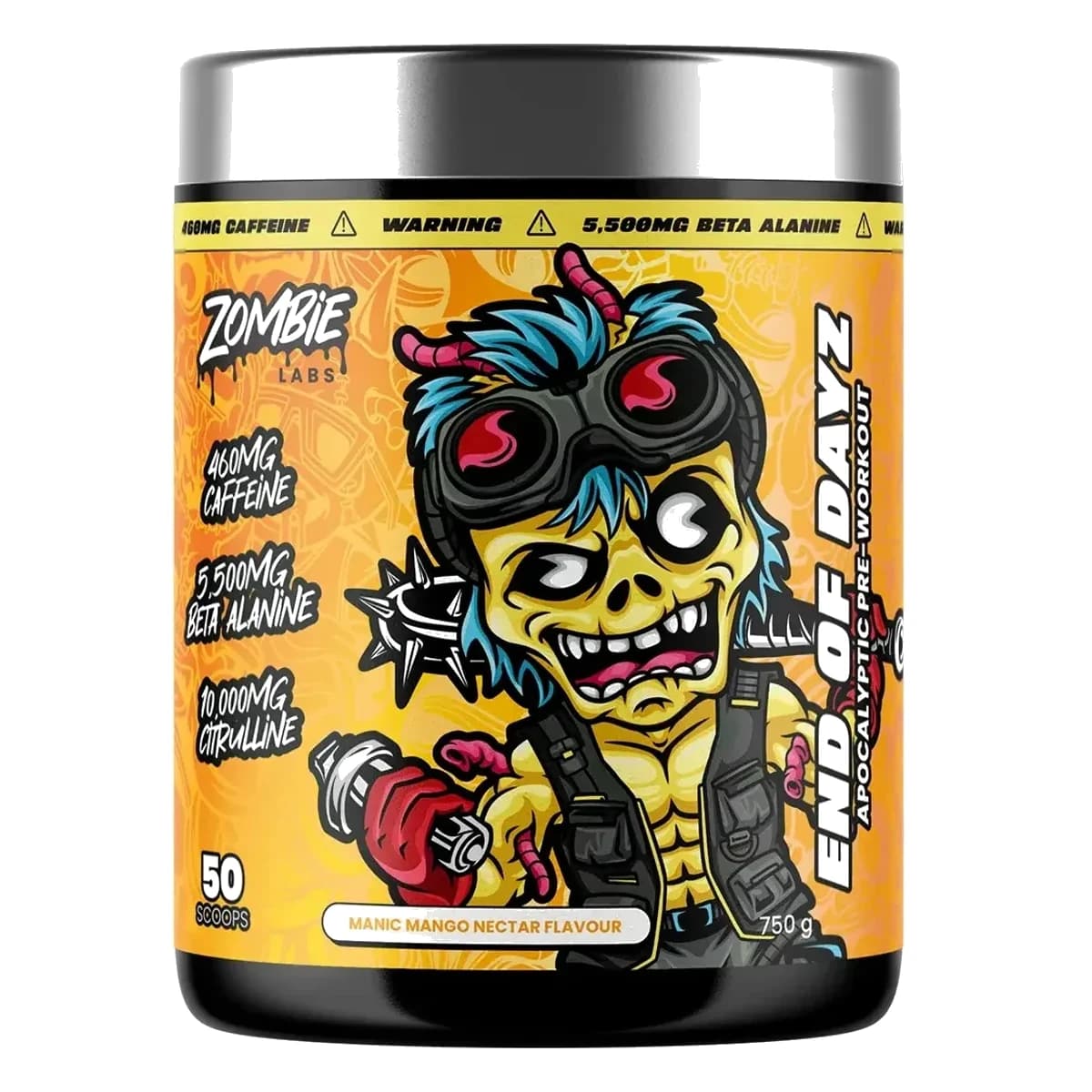 Zombie Labs End of Dayz (E.O.D) Extreme Apocalyptic Energy Pre-Workout Manic Mango Nectar 750g 50 Scoops