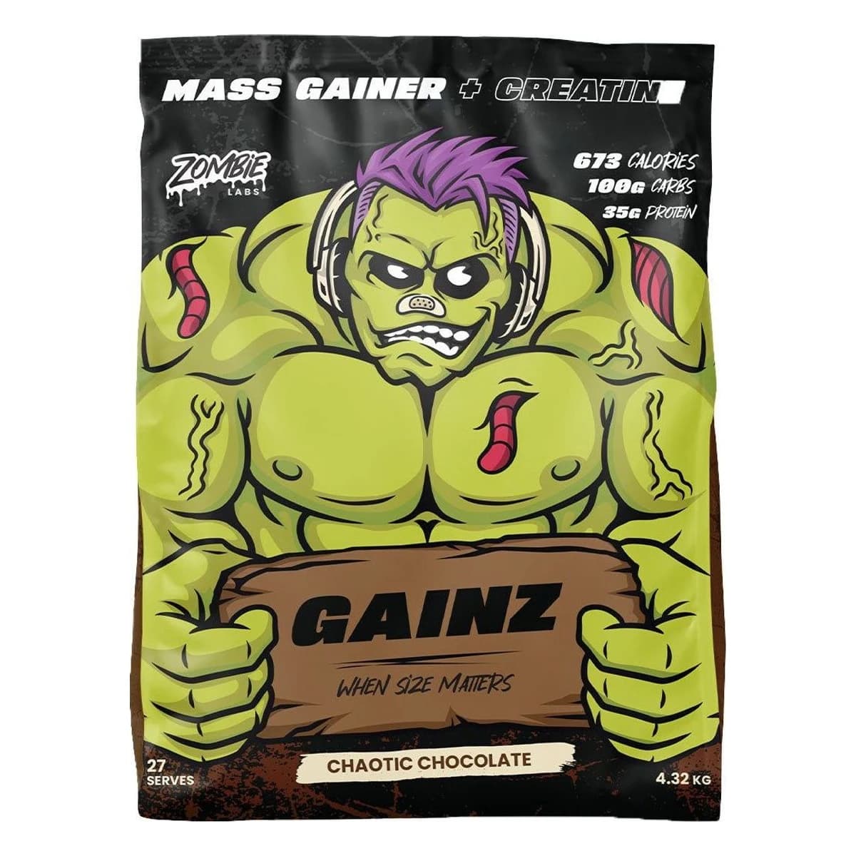 Zombie Labs Gainz - Mass Gainer + Creatine Chaotic Choc