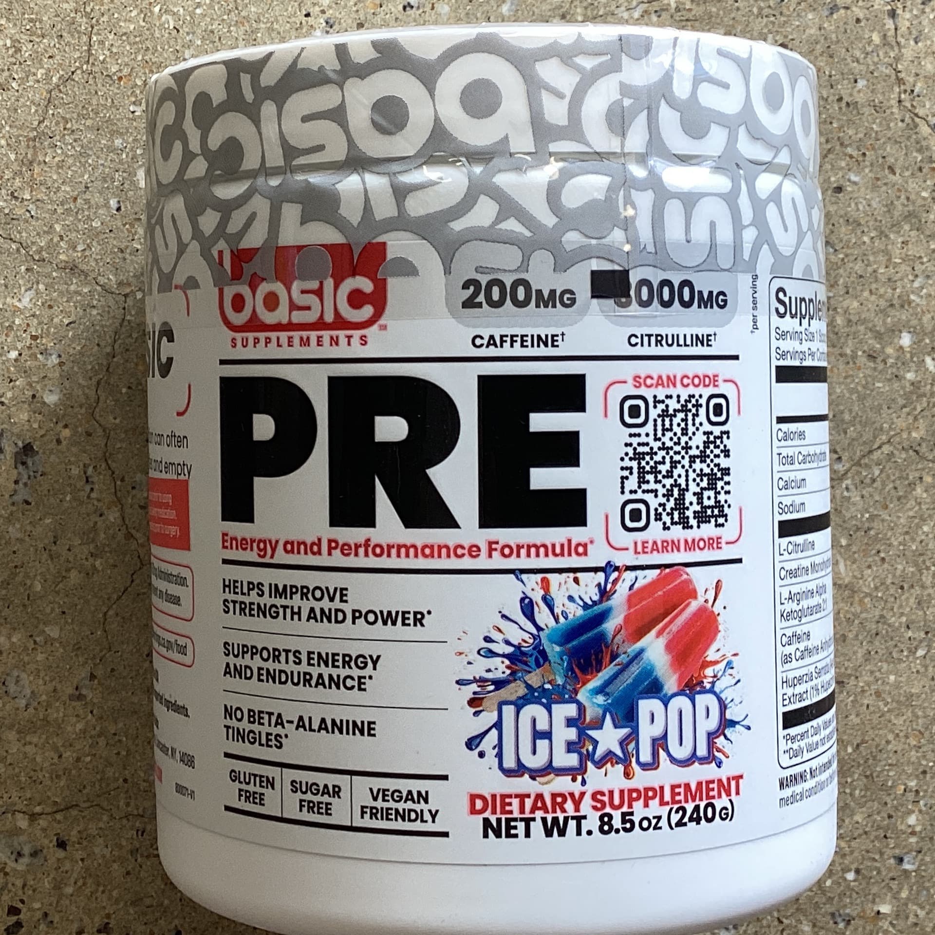 Basic Supplements Pre-Workout Ice Pop