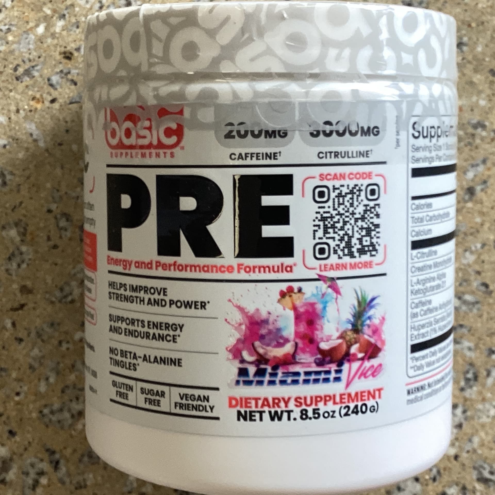 Basic Supplements Pre-Workout Miami Vice