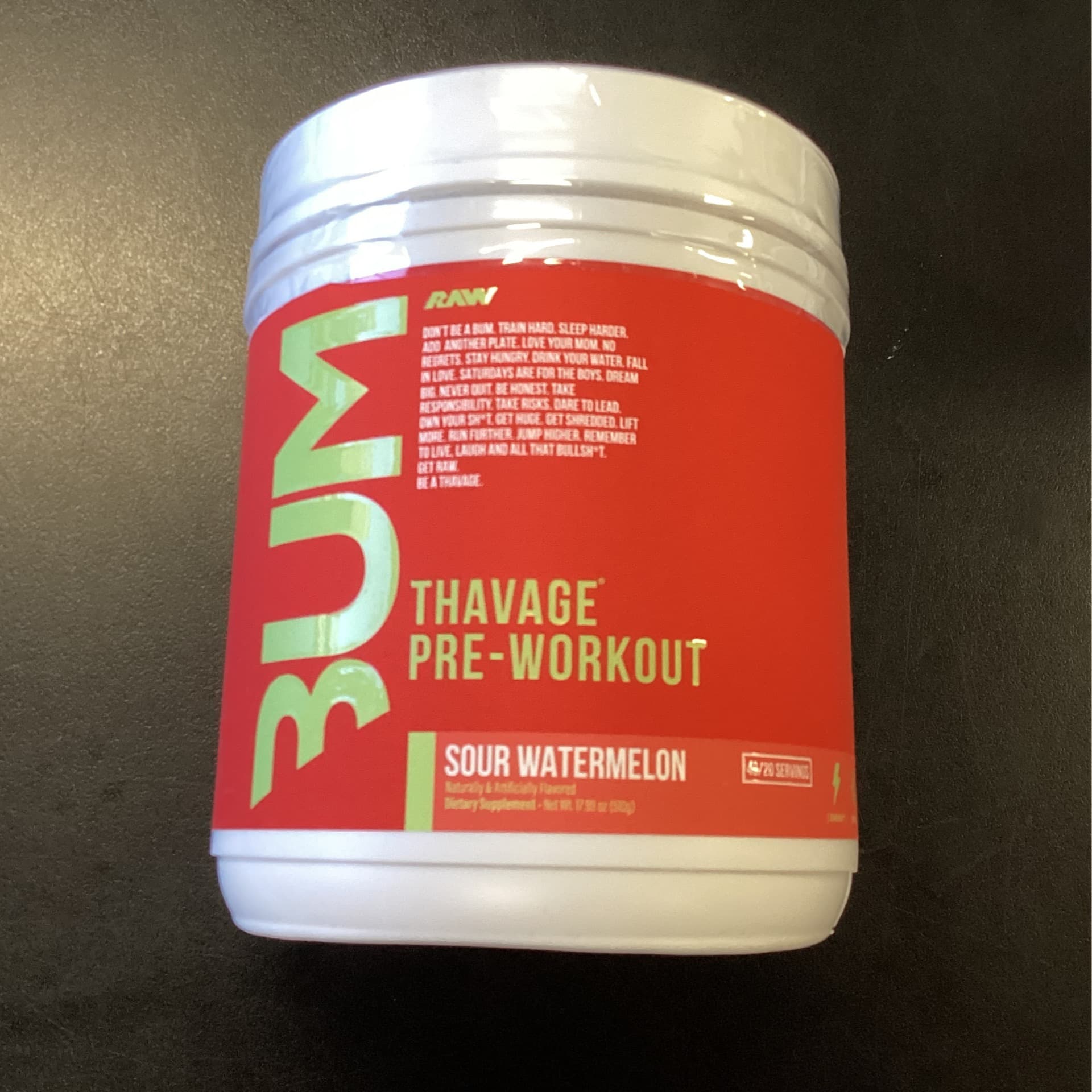 BUM THAVAGE PRE WORKOUT Sour Watermelon