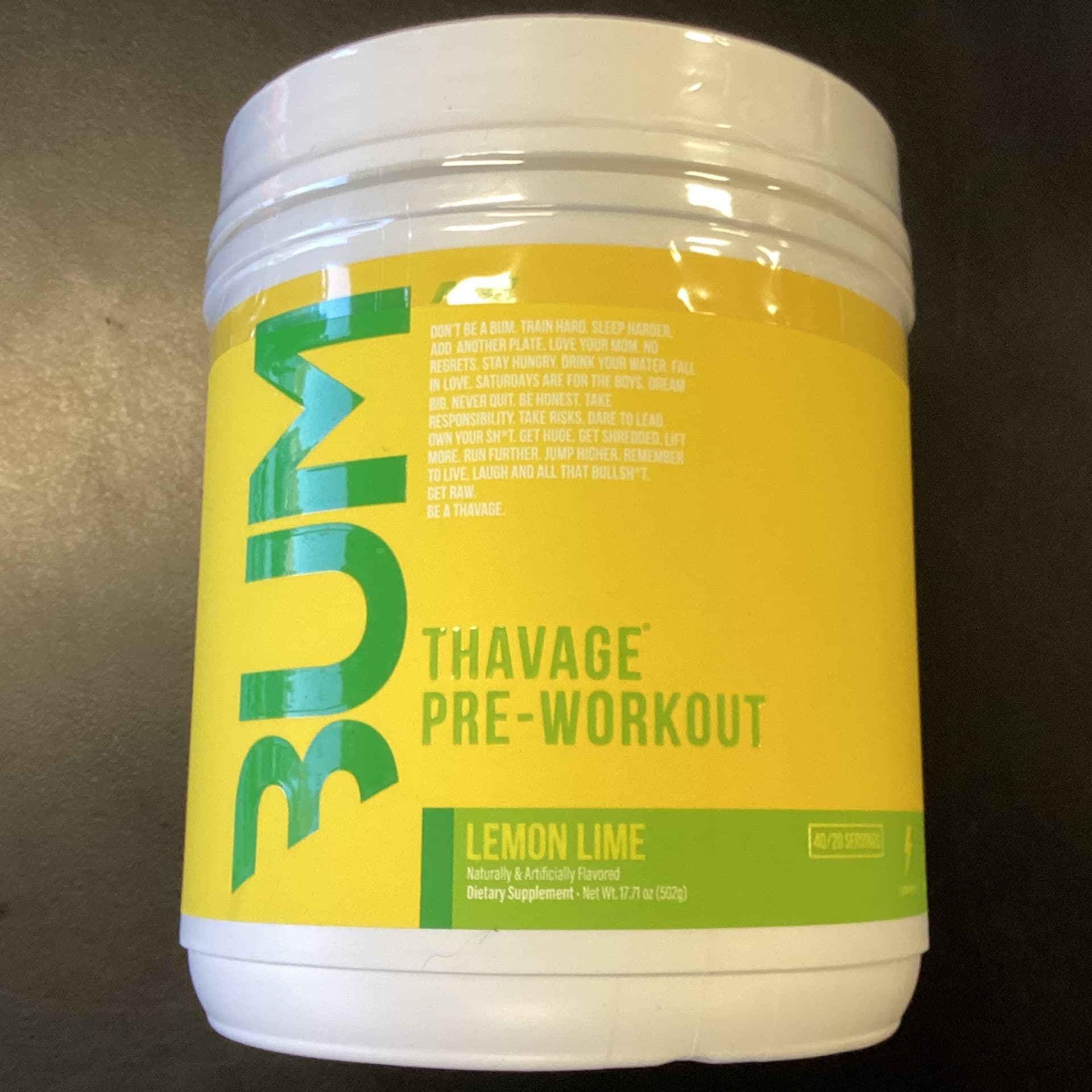 BUM THAVAGE PRE WORKOUT Lemon Lime