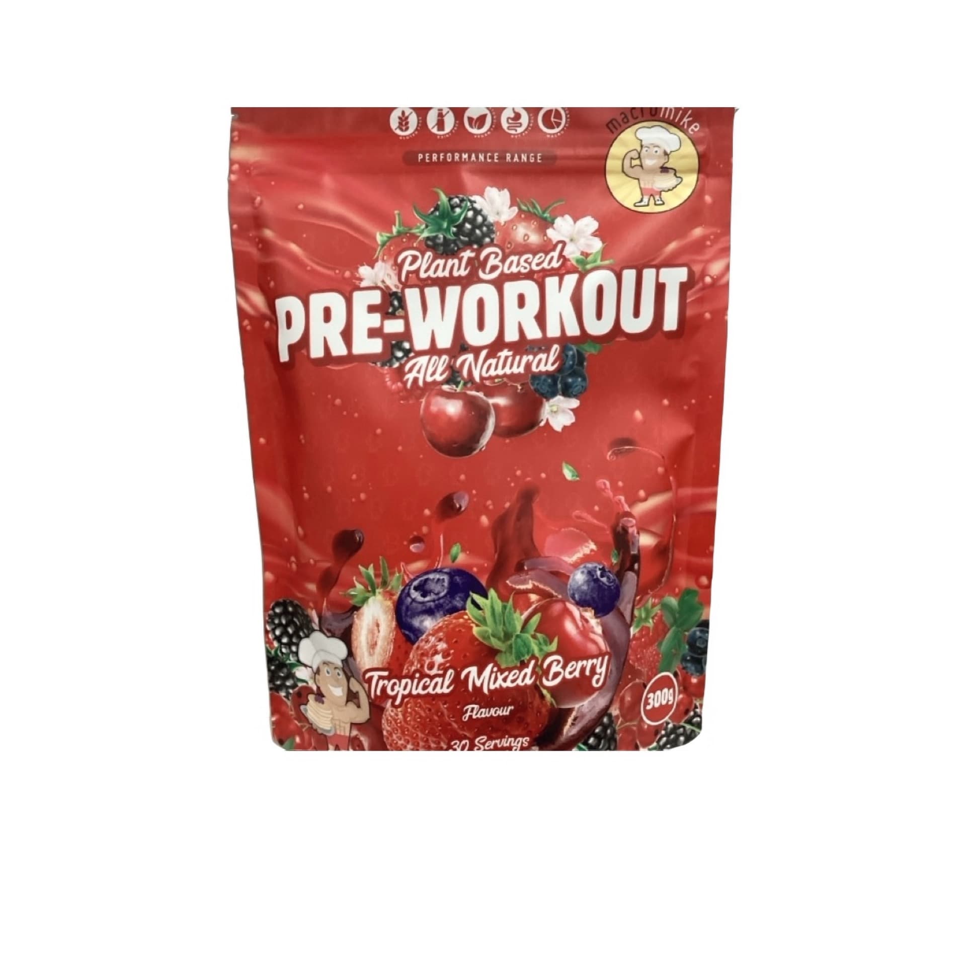 Macro Mike Pre Workout Tropical Mixed Berry