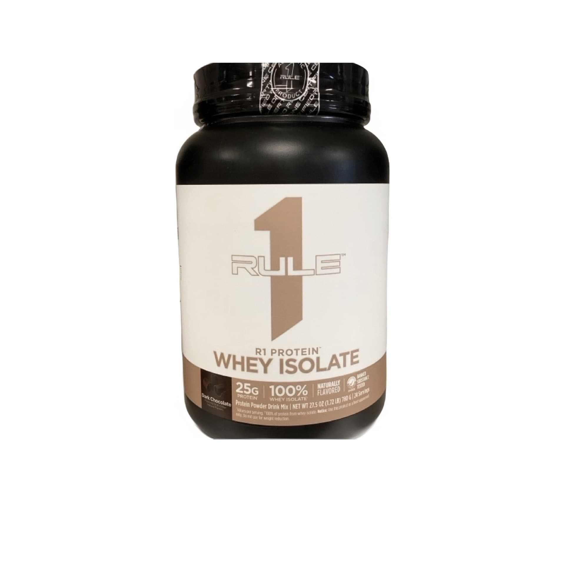 R1 PROTEIN WHEY ISOLATE NATURAL 24 SERV DARK CHOCOLATE 1.72LB